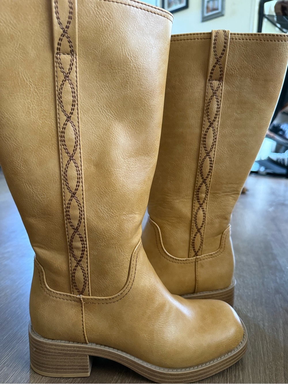 No Boundaries Tall Heeled Boots in Tan - Picture 3 of 3